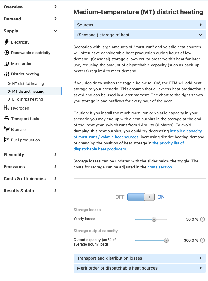 Heat storage toggle